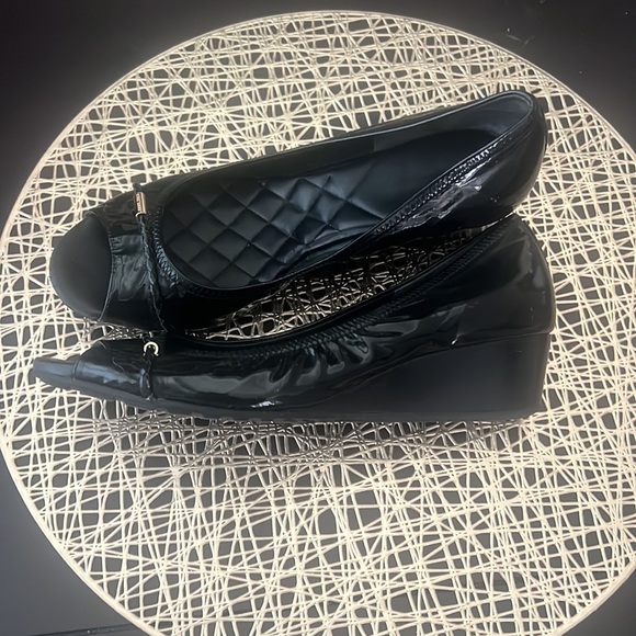 Cole Haan leather peep toes wedges - Picture 2 of 4